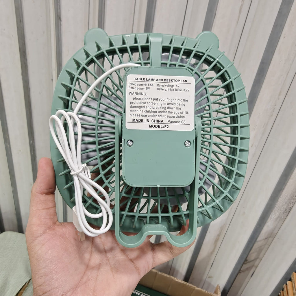 Mini Desktop Fan with LED Light (Hanging + Standing)