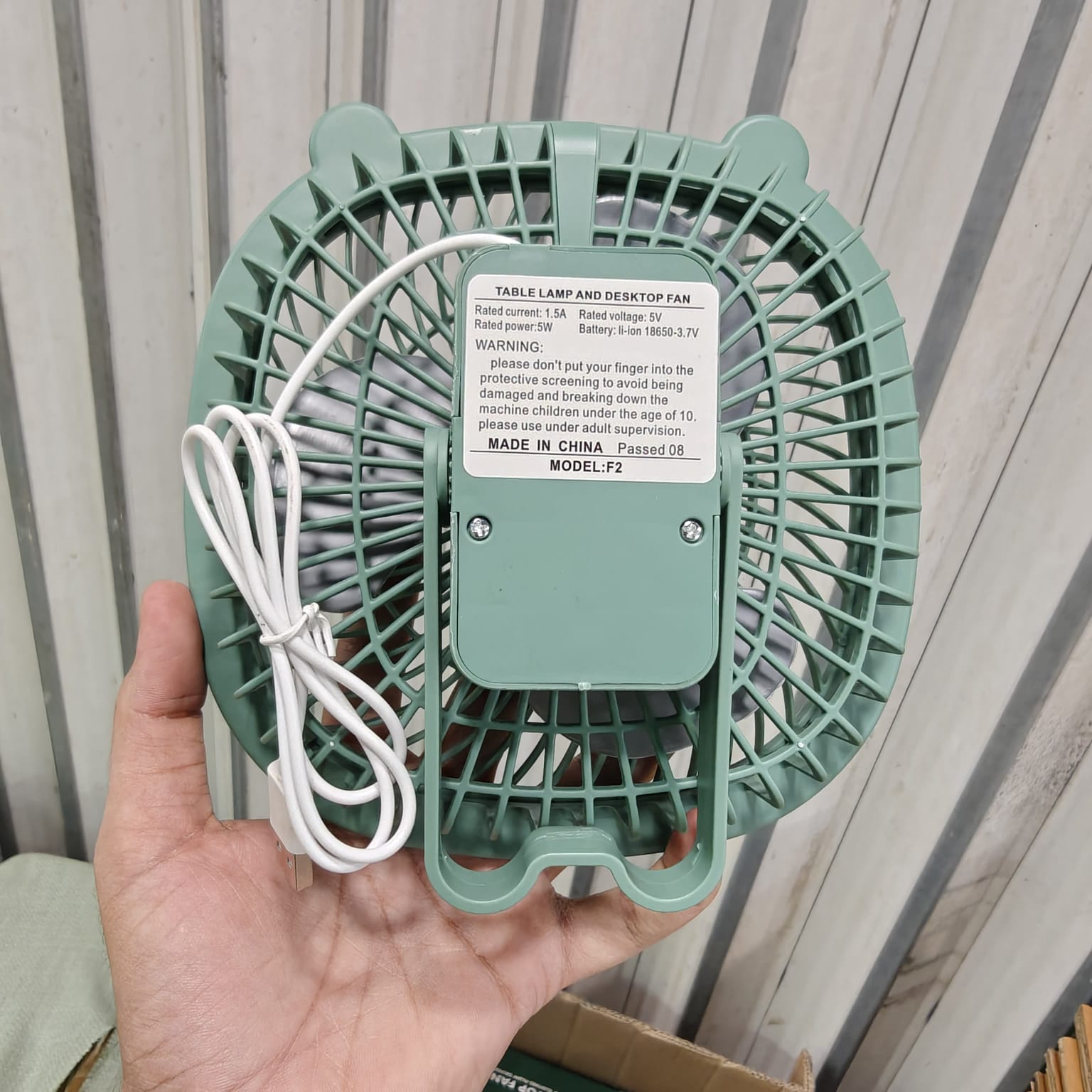 Mini Desktop Fan with LED Light (Hanging + Standing)
